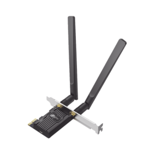 Adaptador  PCIe inalámbrico doble banda AX1800 Mbps / Seguridad Inalámbrica WPA3 /Antena de alta ganancia / Tecnología MU-MUMO 2X2 / Soporte de perfil bajo y Altura completa / Bluetooth 5.2