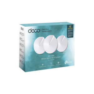 Kit 3 Routers Inalámbricos MESH Interior para Hogar / Doble Banda Wi-Fi 5 AC1300 Mbps / 2 Puerto Gigabit WAN/LAN / 4 Antenas Internas / Administración Mediante la App Deco (iOS, Android) / Protección HomeCare