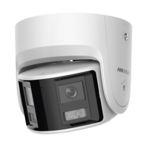 [FlexVu] [PROTECCIÓN ACTIVA] Turret IP 4 Megapixel / 2 Lentes de 2.8 mm (Imagen Panorámica 180°) / 30 mts IR / Exterior IP67 / Luz Intermitente y Alerta de Audio / Audio Bidireccional / ACUSENSE / WDR 120 dB / Micro SD