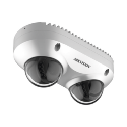PanoVu Series / Lente Dual de 4 Megapixel / 2 Lentes Fijos de 2.8 mm / Recomendado para Pasillos o Esquinas / IP67 / IK10 / PoE / WDR 120 dB / 10 mts IR / Entrada y Salida de Audio y Alarma / MicroSD