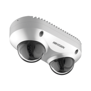PanoVu Series / Lente Dual de 4 Megapixel / 2 Lentes Fijos de 2.8 mm / Recomendado para Pasillos o Esquinas / IP67 / IK10 / PoE / WDR 120 dB / 10 mts IR / Entrada y Salida de Audio y Alarma / MicroSD