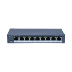 Switch PoE+ / Monitoreable / 8 Puertos 10/100 Mbps PoE+ / 1 Puerto 1000 Mbps de Uplink / Configuración Nube Hik-PartnerPro / Modo Extendido hasta 300 Metros / 110 W