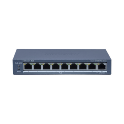 Switch PoE+ / Monitoreable / 8 Puertos 10/100 Mbps PoE+ / 1 Puerto 1000 Mbps Uplink /  Configuración Nube Hik-Partner Pro / Modo Extendido hasta 300 metros / 60 W