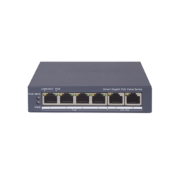 Switch Gigabit PoE+ / Administrable / 4 Puertos 1000 Mbps PoE+ / 2 Puertos 1000 Mbps Uplink / Configuración Nube Hik-PartnerPro / Modo Extendido hasta 300 Metros / 45 Watts