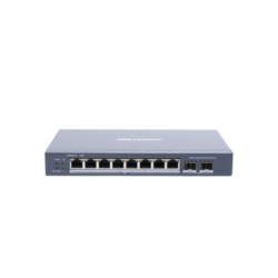Switch Gigabit PoE+ / Administrable / 8 Puertos Gigabit PoE+ / 2 Puertos SFP / Configuración Nube Hik-Partner Pro / Modo Extendido hasta 300 Metros / 110 W