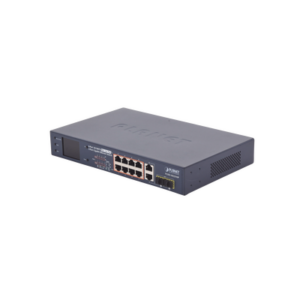Switch PoE+ / Distancia 250 Metros / 8 Puertos + 2 Combo TP/SFP Gigabit y Pantalla LCD Para Monitoreo