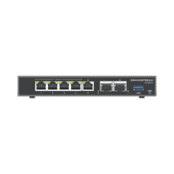 4 en 1: Firewall Nueva Generación, Router, PBX IP, Switch Gigabit de 5 Puertos (4 PoE) y 2 Puertos SFP 2.5 Gigabit