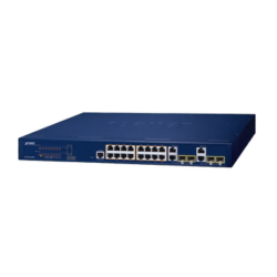 Switch Administrable PoE  Capa 2 de 16 Puertos 10/100/1000 Mbps 802.3af/at, 4 Puertos SFP Gigabit, Hasta 240 W