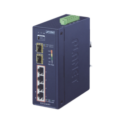Switch PoE Industrial No Administrable de 4 Puertos PoE 10/100/1000T 802.3at, 2 Puertos SFP 10/1000X