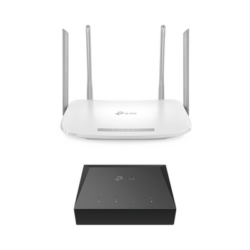 Kit de ONU Gigabit XZ000G3 con Router Router Inalámbrico ISP doble banda AC, Hasta 1167 Mbps, 4 antenas externas omnidireccional, Puertos Gigabit