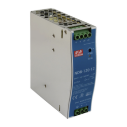Fuente de poder industrial de 120 W, salida 12 Vcc, entrada 90~264 VCA, para montaje en riel DIN,