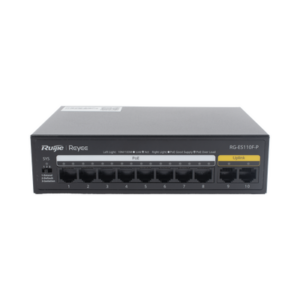 Switch PoE+ no Administrable, Hasta 110 Watts, 8 puertos PoE+ y 2 Uplinks 10/100