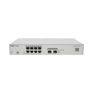 Switch Administrable PoE Capa 2 con 8 puertos Gigabit PoE 802.3af/at + 2 SFP para fibra 1Gb, gestión gratuita desde la nube, 125w