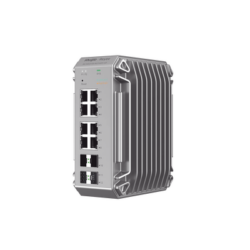 Switch Industrial PoE, Ideal para temperaturas Extremas y protección contra descargas, 8 Puertos Gigabit PoE 802.3 af/at, 4 Puertos SFP Administrable Cloud