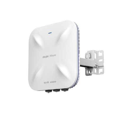 Punto de Acceso Mesh Wi-Fi 6 Industrial para Exterior Omnidireccional 5.95Gbps, MU-MIMO 4x4, 360°, Filtros Anti Interferencia y Auto Optimización con IA, puerto eth 2.5G y SFP