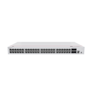 Switch de Distribución/Core Gigabit Administrable PoE Capa 3 / 48 puertos 10/100/1000 Mbps (PoE) / 4 Puertos 10GE SFP+ Uplink / ERPS / Rutas Estáticas / iStack / PoE Perpetuo / 380W / Administración Nube Gratis