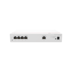 Router Multi-Servicio / 1 puerto 10/100/1000 Mbps(WAN) / 4 puertos 10/100/1000 Mbps(LAN) PoE+ (802.3af/at) / 50W / Rendimiento 1 Gbps / Controla hasta 32 APs / Hasta 150 Clientes / Administración Nube Gratis