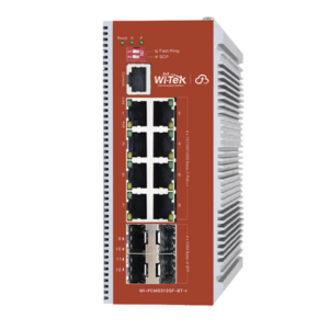 Switch L2+ PoE Industrial / Administración Cloud-Web-CLI / 8 Puertos PoE af/at/bt 100/1000 Mbps / 2 Puertos SFP Gigabit / Presupuesto PoE 460 W / Protocolo ERSP (redundancia enlaces)