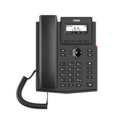 Teléfono IP empresarial para 2 lineas SIP con pantalla LCD, Códec Opus, conferencia de 3 vías, PoE.