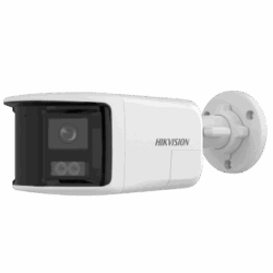 [PROTECCIÓN ACTIVA] Bala IP 6 Megapixel / 2 Lentes de Lente 2.8 mm (Imagen Panorámica 180°) / 30 mts IR / Exterior IP67 / Luz Intermitente y Alerta de Audio / Audio Bidireccional / ACUSENSE / WDR 120 dB / Micro SD