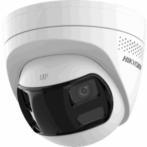 [PROTECCIÓN ACTIVA] Turret IP 6Megapixel / 2 Lentes de 2.8 mm (Imagen Panorámica 180°) / 30 mts IR / Exterior IP67 / Luz Intermitente y Alerta de Audio / Audio Bidireccional / ACUSENSE / WDR 120 dB / Micro SD