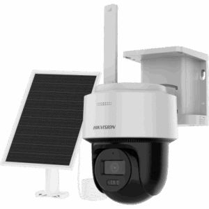 Kit Solar IP All in One / AOV / PT IP 4 Megapixel / Lente 2.8 mm / Panel Solar + Batería de Respaldo de Litio (9000 mAh) / Conexión 4G / Audio de Dos Vías / Dual Light / IP66 / Micro SD