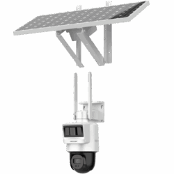 Kit Solar IP All in One / Doble Detección (Radar + PIR) / PT IP 4 Megapixel / Lente 2.8 mm / Panel Solar / Batería de Respaldo de Litio 90Wh (Hasta 2 días) / Conexión 4G / Audio de Dos Vías / Accesorios de Inst. / Direc