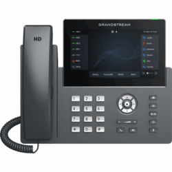 Teléfono IP Wi-Fi, Grado Operador, 12 líneas SIP con 6 cuentas, pantalla táctil  7", puertos Gigabit, Bluetooth, PoE, codec Opus, IPV4/IPV6 con gestión en la nube GDMS