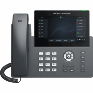 Teléfono IP Wi-Fi, Grado Operador, 12 líneas SIP con 6 cuentas, pantalla táctil  7", puertos Gigabit, Bluetooth, PoE, codec Opus, IPV4/IPV6 con gestión en la nube GDMS