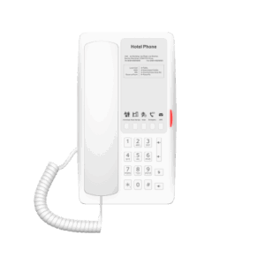 Teléfono IP para Hotelería, Puerto USB-A para Carga, 5 Teclas Programables para Servicio Rápido (Hotline), Plantilla Personalizable con PoE