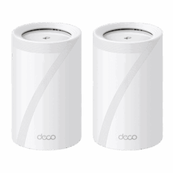 KIT 2 Routers Inalámbrico MESH Interior para Hogar / Triple Banda Wi-Fi 7 BE9300 Mbps / 2 Puerto 2.5 Gigabit WAN/LAN / 4 Antenas Internas / Operación Multi-Link MLO / Administración Mediante la App Deco (iOS, Android) / HomeShield