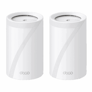 KIT 2 Routers Inalámbrico MESH Interior para Hogar / Triple Banda Wi-Fi 7 BE9300 Mbps / 2 Puerto 2.5 Gigabit WAN/LAN / 4 Antenas Internas / Operación Multi-Link MLO / Administración Mediante la App Deco (iOS, Android) / HomeShield