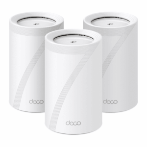 KIT 3 Routers Inalámbrico MESH Interior para Hogar / Triple Banda Wi-Fi 7 BE9300 Mbps / 2 Puerto 2.5 Gigabit WAN/LAN / 4 Antenas Internas / Operación Multi-Link MLO / Administración Mediante la App Deco (iOS, Android) / HomeShield