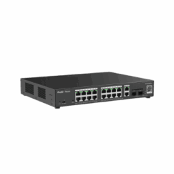 Switch L2 Administrable PoE con 16 puertos Gigabit PoE 802.3af/at + 2 SFP para fibra 1Gb, gestión gratuita desde la nube, 240w