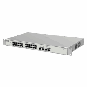 Switch Administrable PoE Capa 2+ Plus, con 24 puertos Gigabit PoE 802.3af/at + 4 SFP+ para fibra 10Gb, gestión gratuita desde la nube, 370w