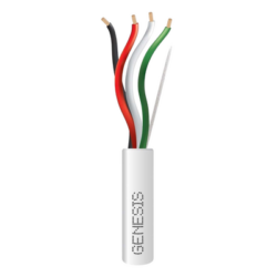 Bobina de 152 Metros / Cable de Cobre / 4 x 18 AWG / Riser / Color Blanco / Para Aplicaciones de Alarmas de Intrusión/Control de Acceso/ Automatización / Interfonos y Tv Porteros