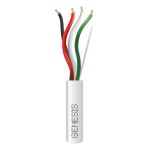 Bobina de 152 Metros / Cable de Cobre / 4 x 18 AWG / Riser / Color Blanco / Para Aplicaciones de Alarmas de Intrusión/Control de Acceso/ Automatización / Interfonos y Tv Porteros