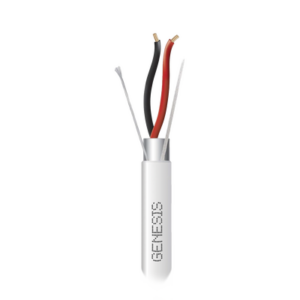 Bobina de 305 M de Cable 2 x 22 AWG BLINDADO / RISER / Color Blanco / Para Aplicaciones de Audio, Seguridad y Control