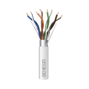 Carrete de 305 Metros de Cable Cat5e / Calibre 24 AWG BLINDADO / PLENUM / Color Blanco para aplicaciones de Voz y Datos