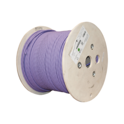 Bobina de Cable Blindado S/FTP de 4 pares, Cat7A, Inmune a Ruido e Interferencias, LS0H (Bajo humo, Cero Halógenos), Color Violeta, 305 m