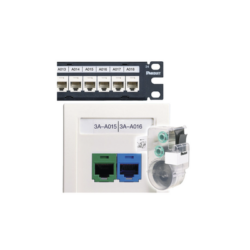 Casete de 125 Etiquetas Adhesivas, para Patch Panel, Face Plate o Cajas Superficiales, Para Identificación 4 Puertos, Color Blanco