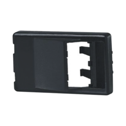 Placa de Mobiliario Modular Estándar, Salidas Para 2 Puertos Mini-Com Angulados, Color Negro