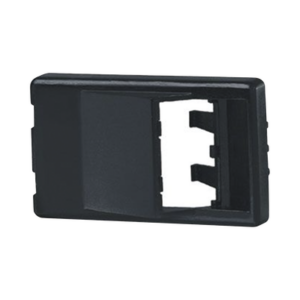 Placa de Mobiliario Modular Estándar, Salidas Para 2 Puertos Mini-Com Angulados, Color Negro