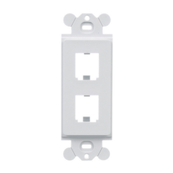 Marco de Módulo Dúplex, Para Placas Frontales Estándar GFCI, Acepta 2 Módulos Mini-Com, Color Blanco