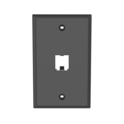 Placa de Pared Vertical Clásica, Salida Para 1 Puerto Mini-Com, Color Negro