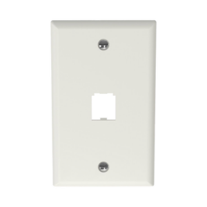 Placa de Pared Vertical Clásica, Salida Para 1 Puerto Mini-Com, Color Blanco Mate