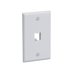 Placa de Pared Vertical Clásica, Salida Para 1 Puerto Mini-Com, Color Blanco