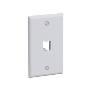 Placa de Pared Vertical Clásica, Salida Para 1 Puerto Mini-Com, Color Blanco