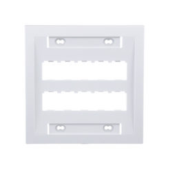 Placa de Pared Vertical Ejecutiva, Salida Para 10 Puertos Mini-Com, Con Espacios Para Etiquetas, Color Blanco