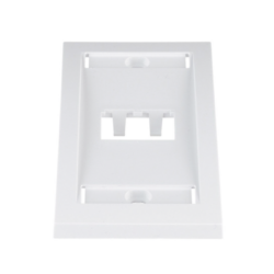 Placa de Pared Vertical Ejecutiva, Salida Para 2 Puertos Mini-Com, Con Espacios Para Etiquetas, Color Blanco